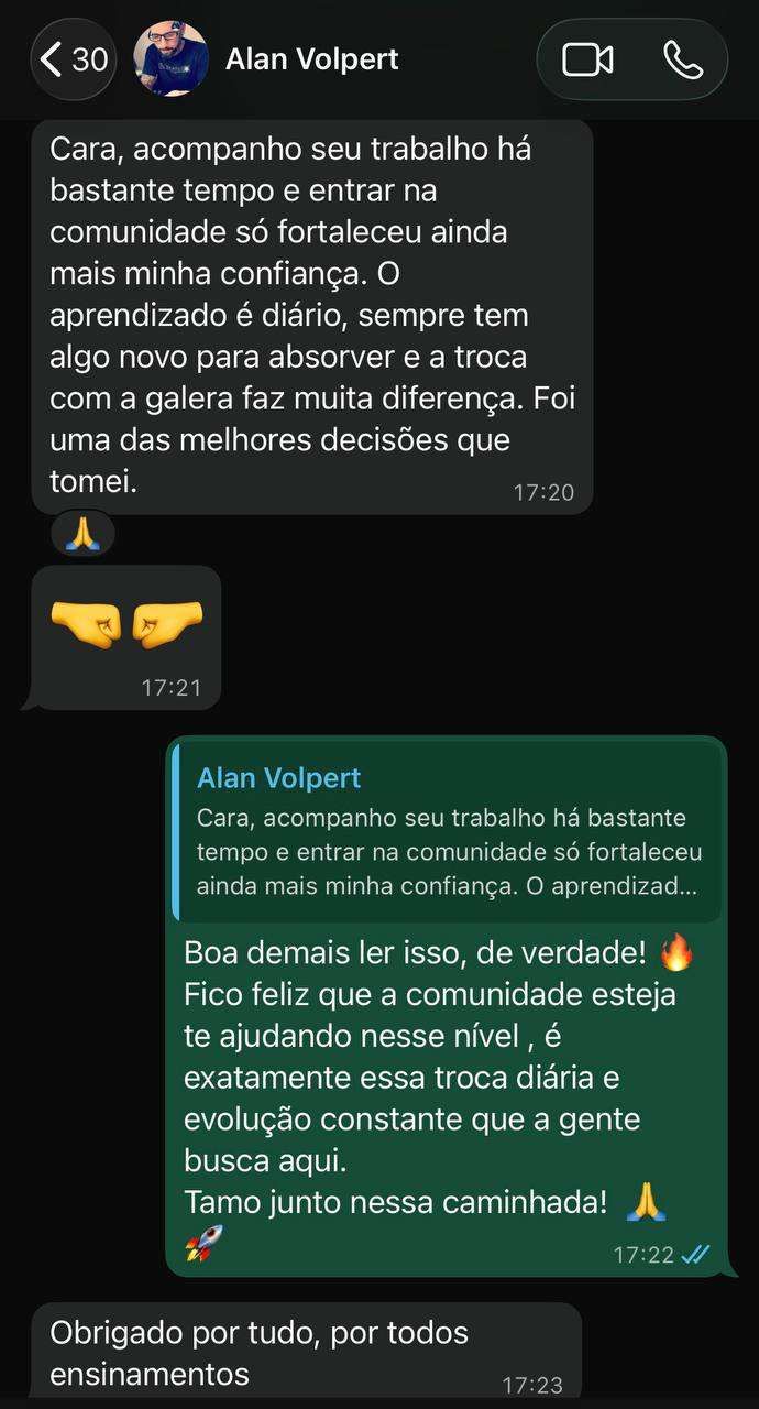 Conversa com o depoimento de Alan Volpert